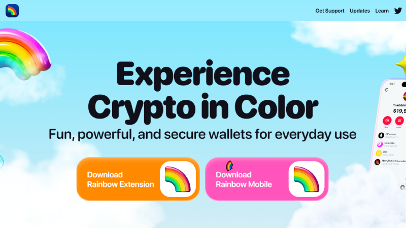 Rainbow anonimna kripto denarnica brez KYC.